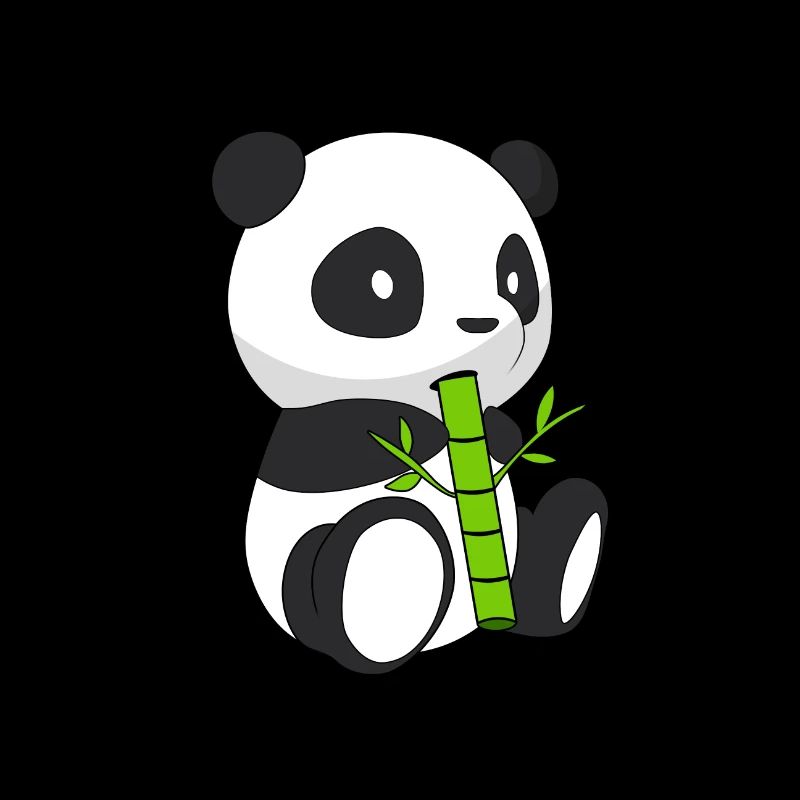 Panda, der Bambus isst