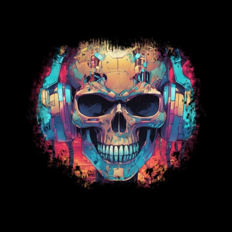Cyberpunk Skull // TechSkull Matrix
