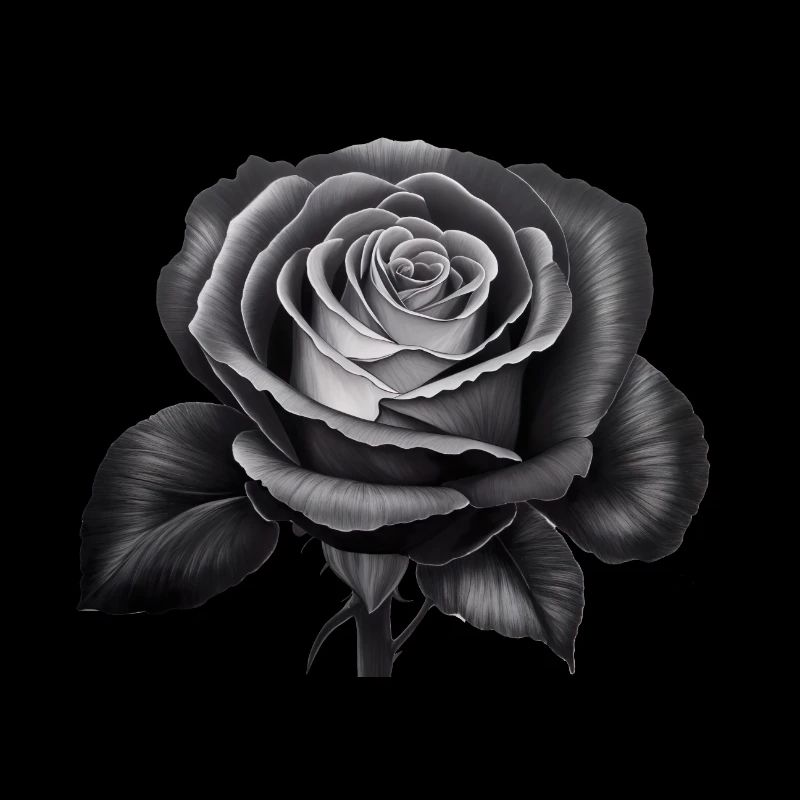 Rose en noir blanc fleur fleur beauté nature