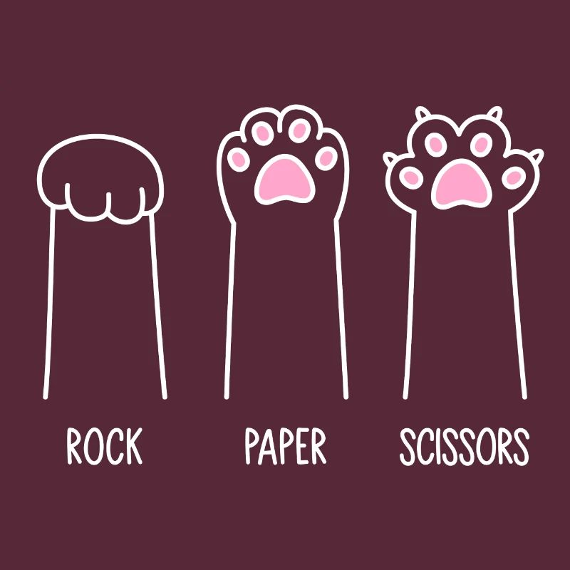 Ciseaux à papier roche - Pattes de chat