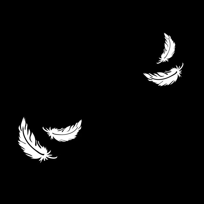 Two flying feathers