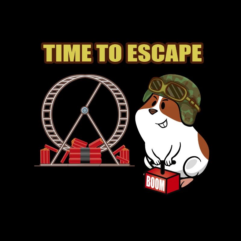 Süßer Hamster cooler Helm, Dynamit und Hamsterrad