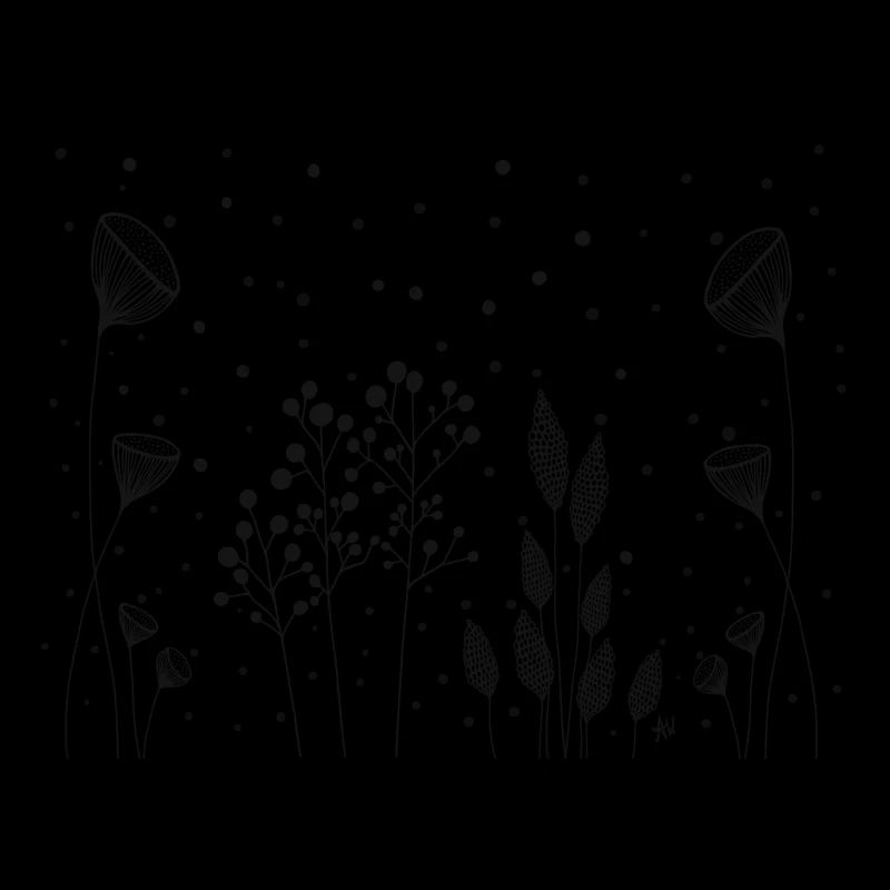 Flowers Drawing Fineline black dots