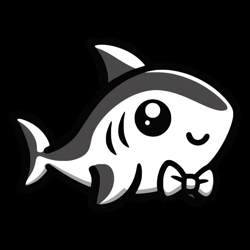 Requin mignon avec nœud papillon