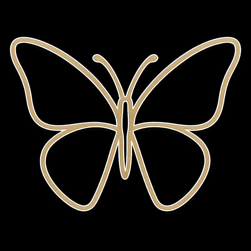 Silhouette papillon doré