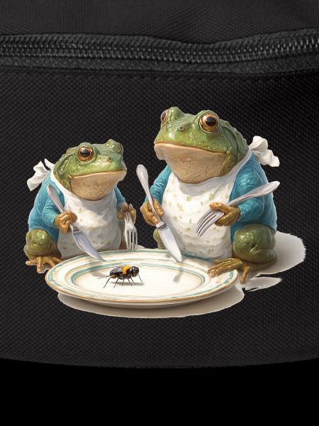 Frosch-Dinner: Fliege am Teller