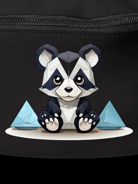 Low-Poly Panda am Eisgebirge