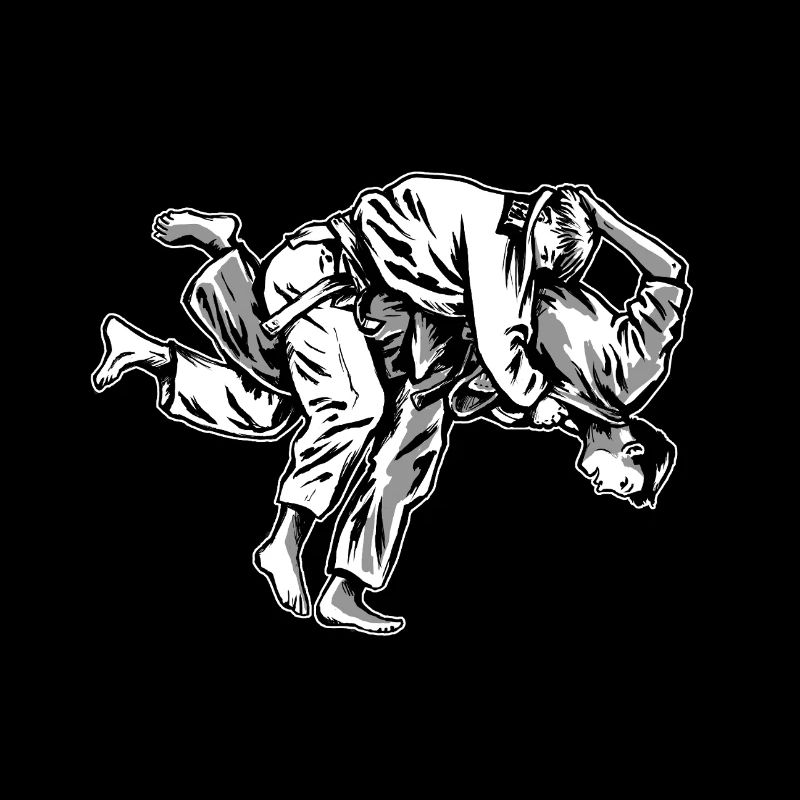 Judo Throw Uchi-mata Illustration