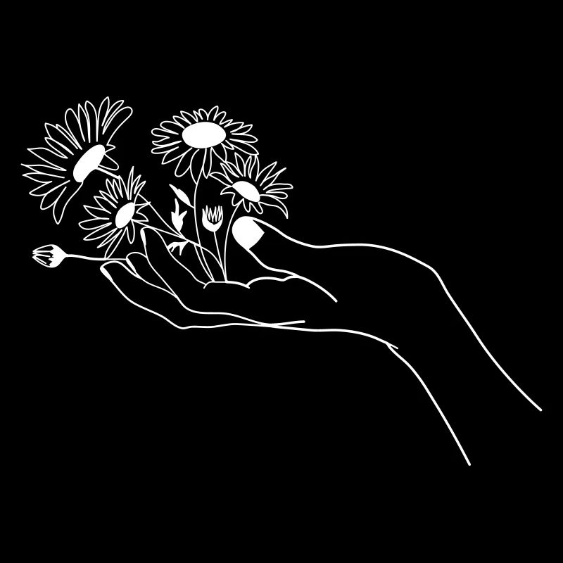 Main avec des fleurs