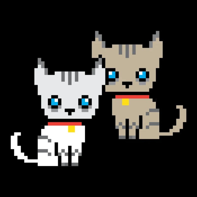 deux chats pixel