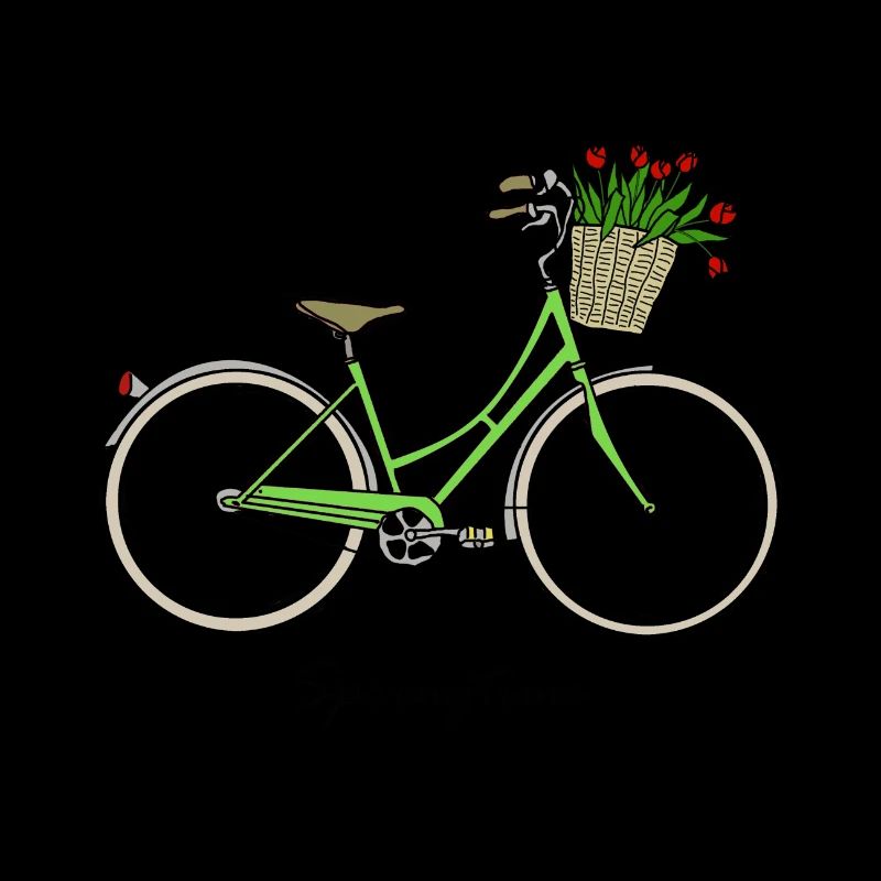 Printemps, printemps, vélo, tulipes