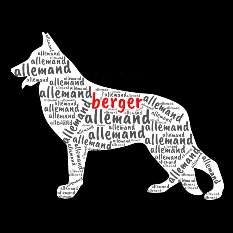 Deutscher Schäfer Silhouette Rasse Hund Text