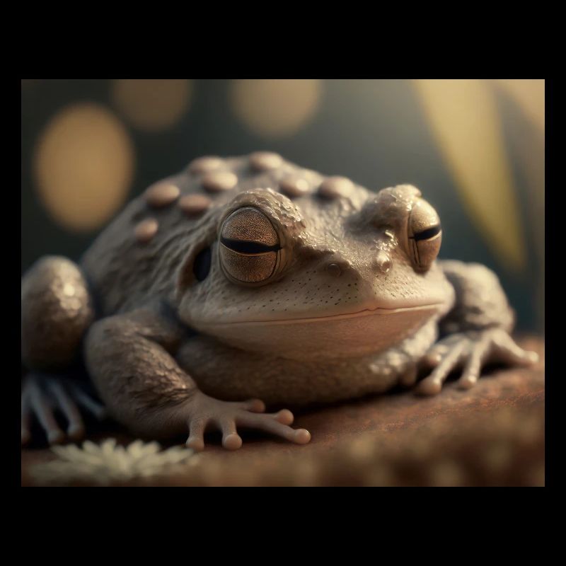 Cute animals doing hibernation – toad