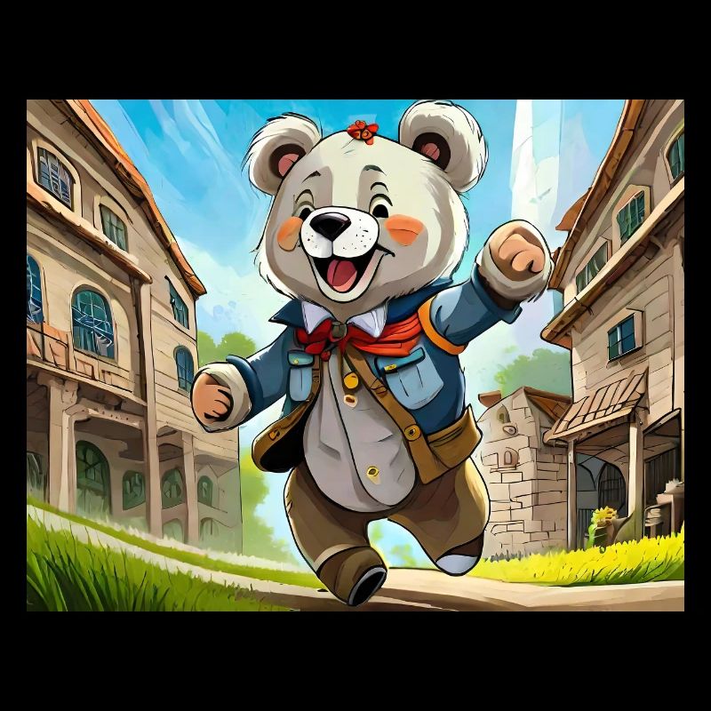 german nursery rhymes illustrated comic Teddy bear