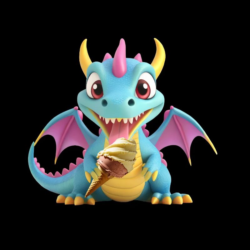 Monstre dragon à longue langue et à glace