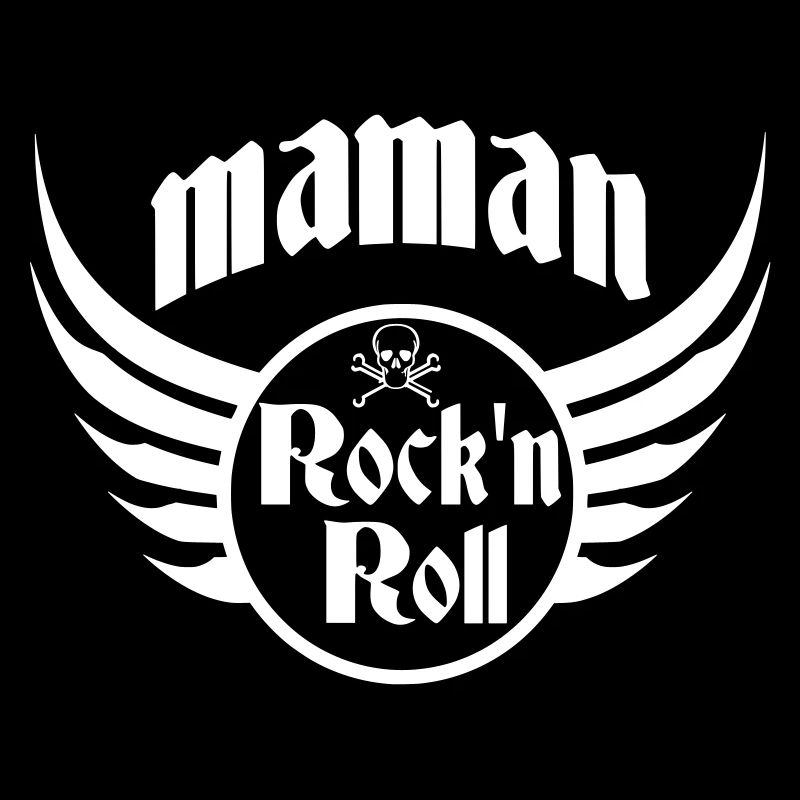 Maman Rock and Roll Crâne Ailes