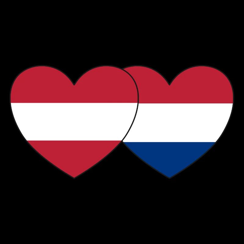 Autriche Drapeau Hollande Coeur