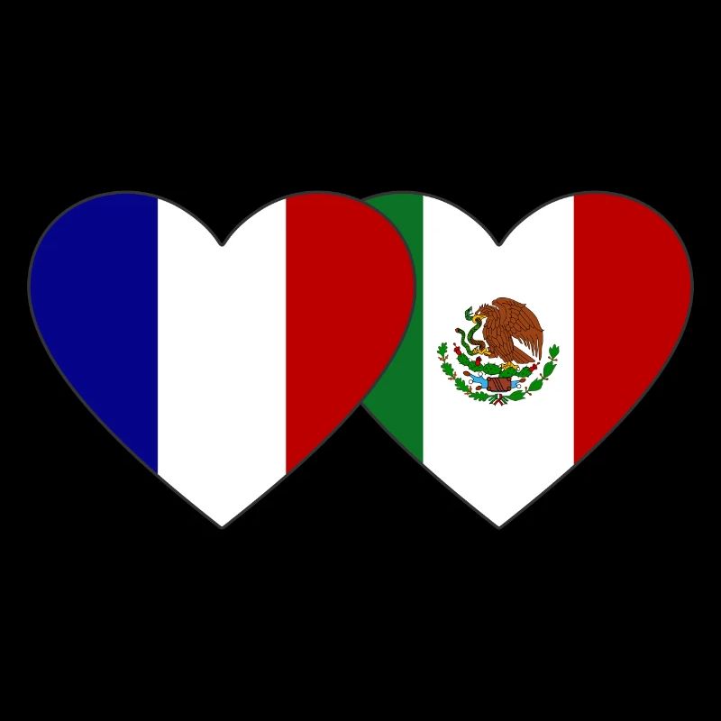 Frankreich Mexiko Flagge Herz