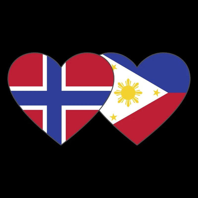 Norvège Philippines Drapeau Coeur