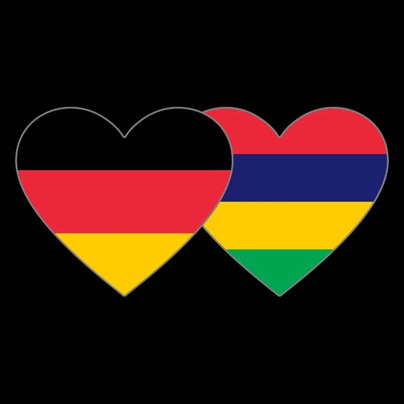 Germany Mauritius Flag Heart