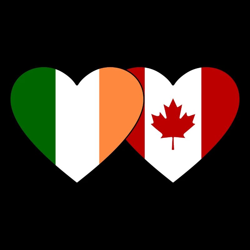 Ireland Canada Flag Heart