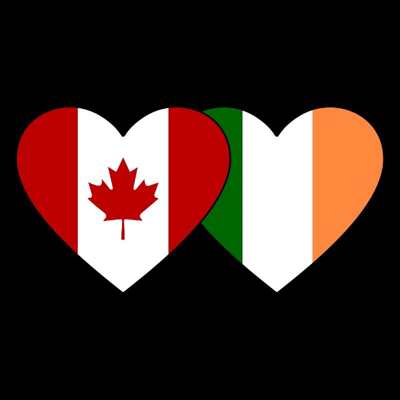 Canada Ireland Flag Heart
