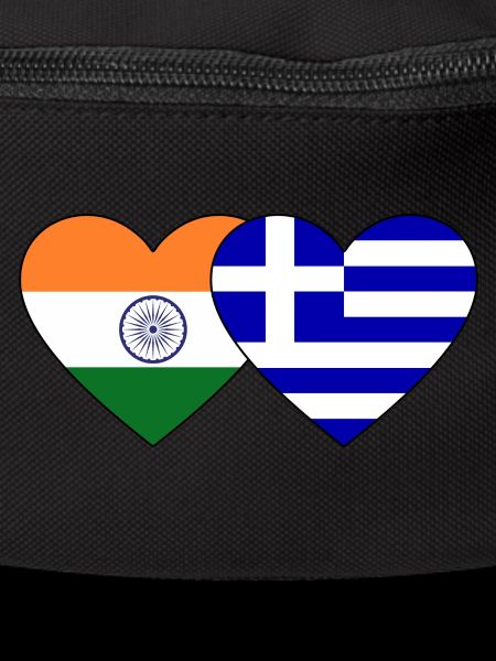 Inde Grèce Drapeau Coeur