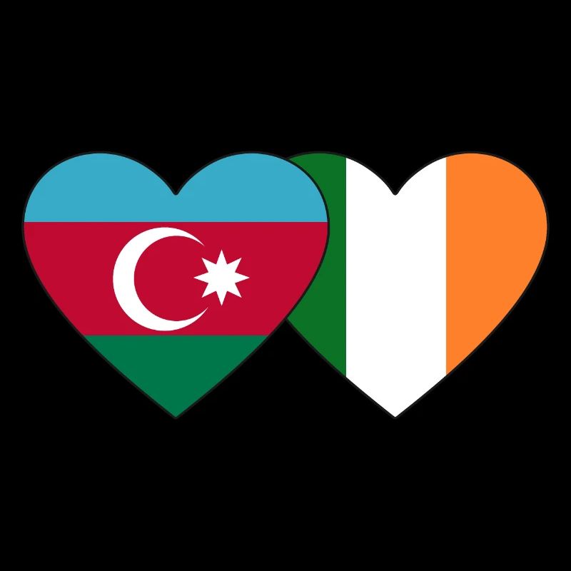 Azerbaïdjan Irlande Drapeau Coeur