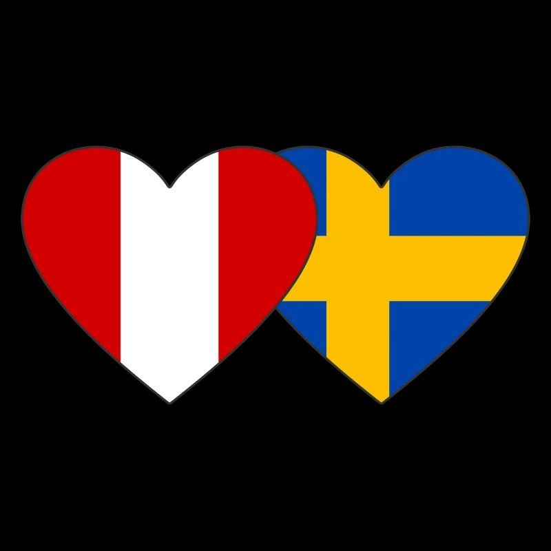 Pérou Suède Drapeau du cœur