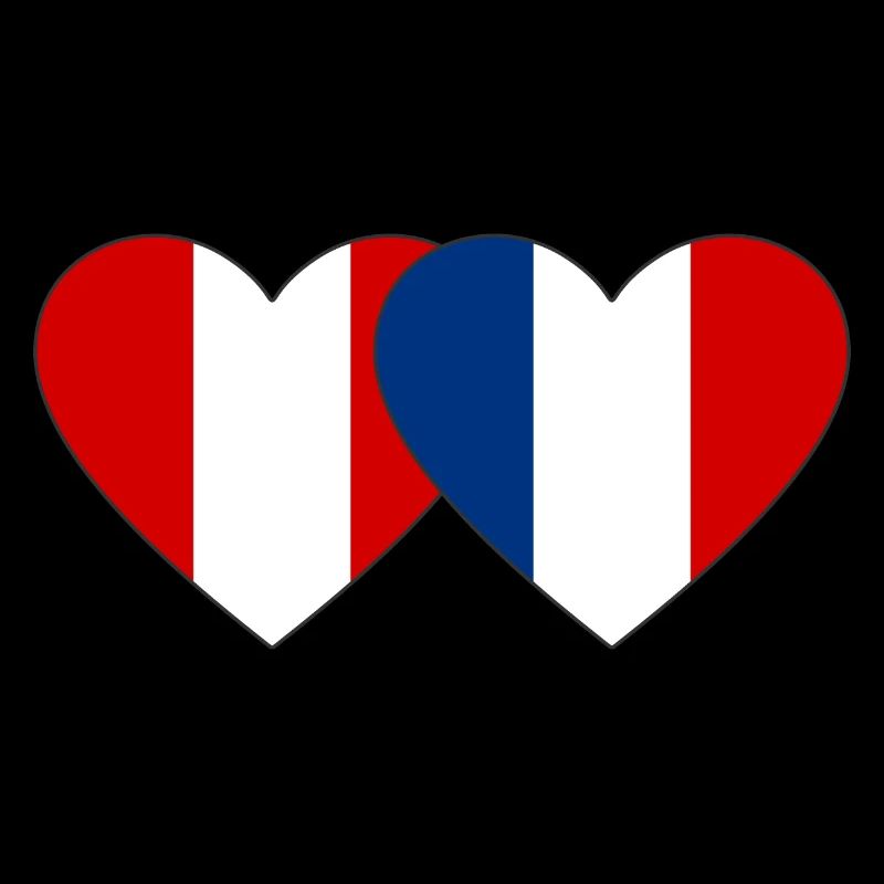 Peru Frankreich Herz Flagge