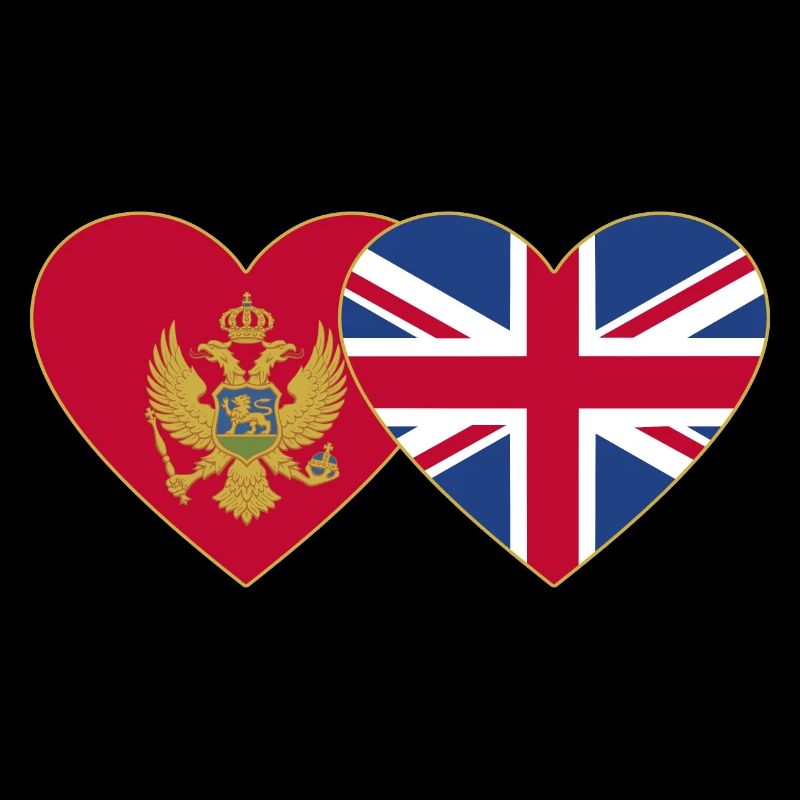 Monténégro Angleterre Drapeau