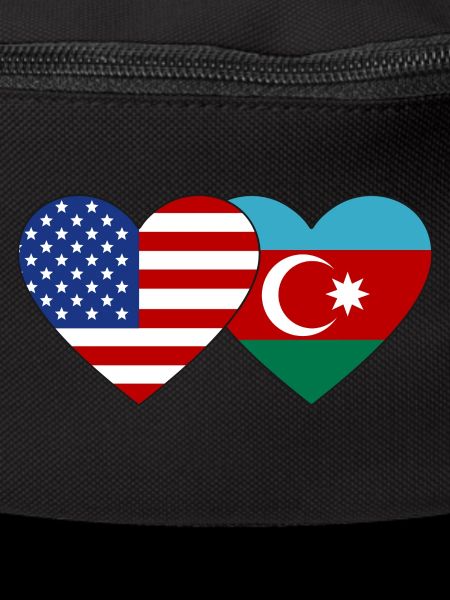 USA Azerbaijan flag heart