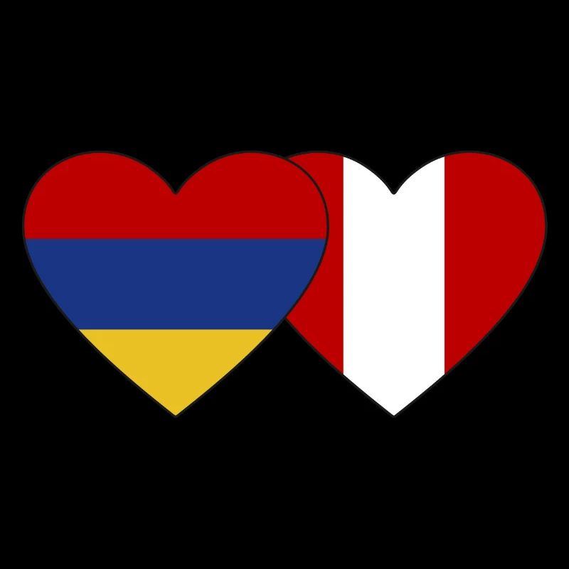 Armenien Peru Flagge Herz