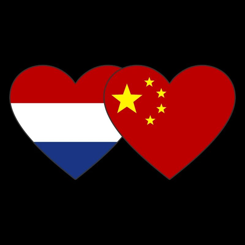 Drapeau du cœur de la Hollande Chine