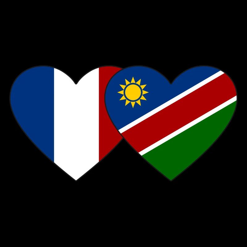 France Namibia Flag Heart