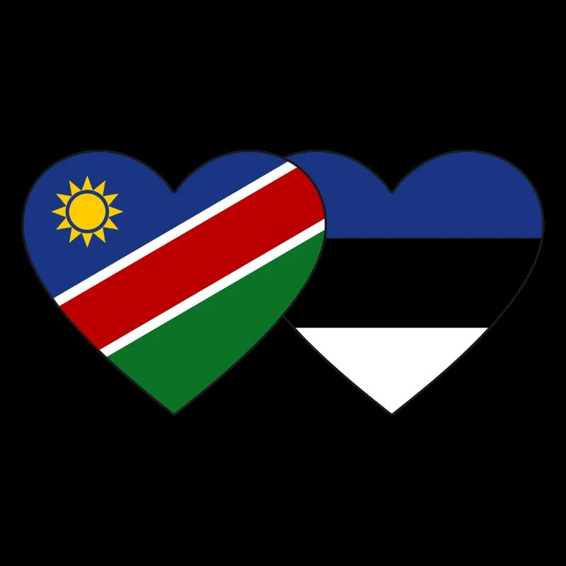 Namibia Estonia Flag Heart