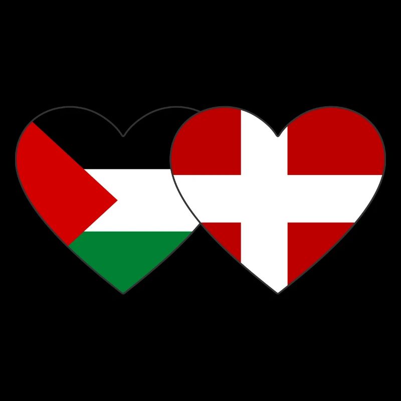 Palestine Danemark Drapeau Coeur