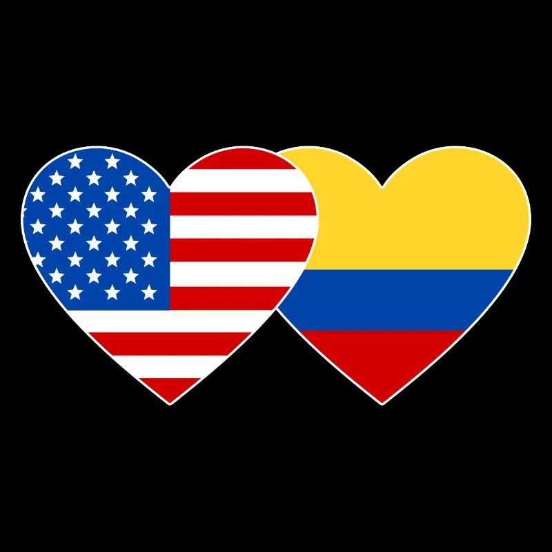 États-Unis Colombie drapeau coeur