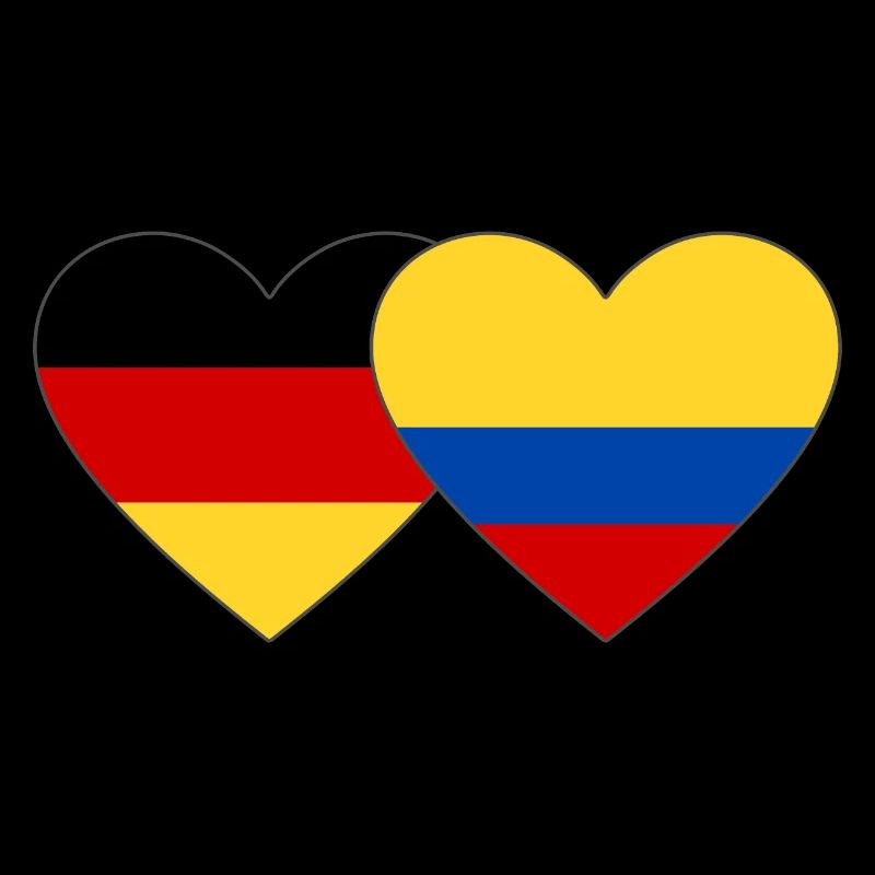 Germany Colombia Flag Heart