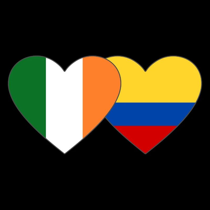 Irlande Colombie Drapeau Coeur