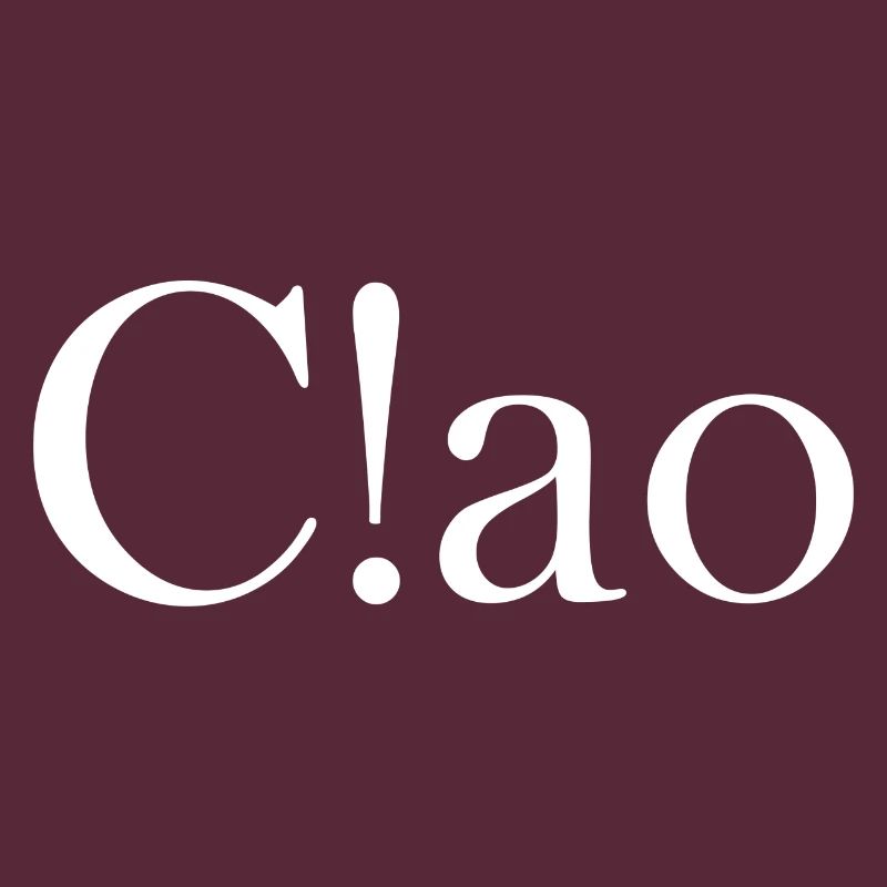 Ciao, lettering with punctuation marks