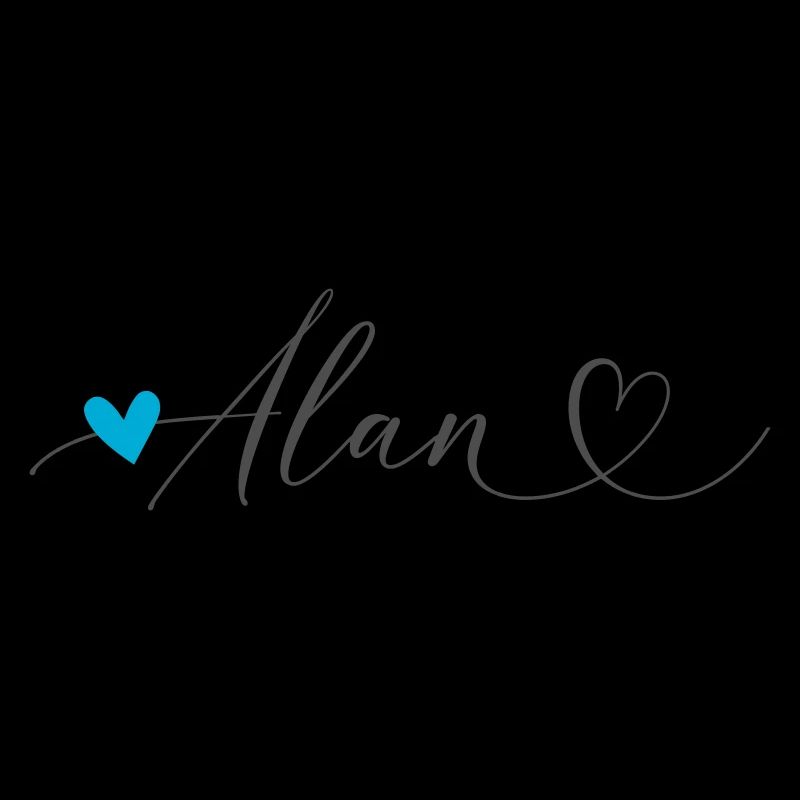 Alan Name First Name Calligraphy Heart