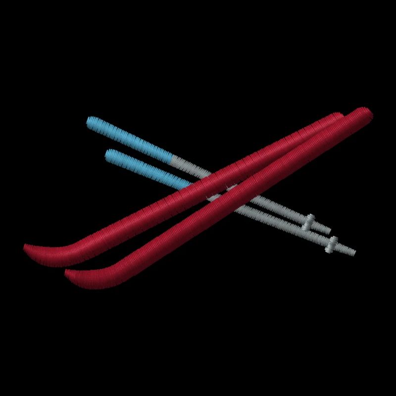 Embroidered skis