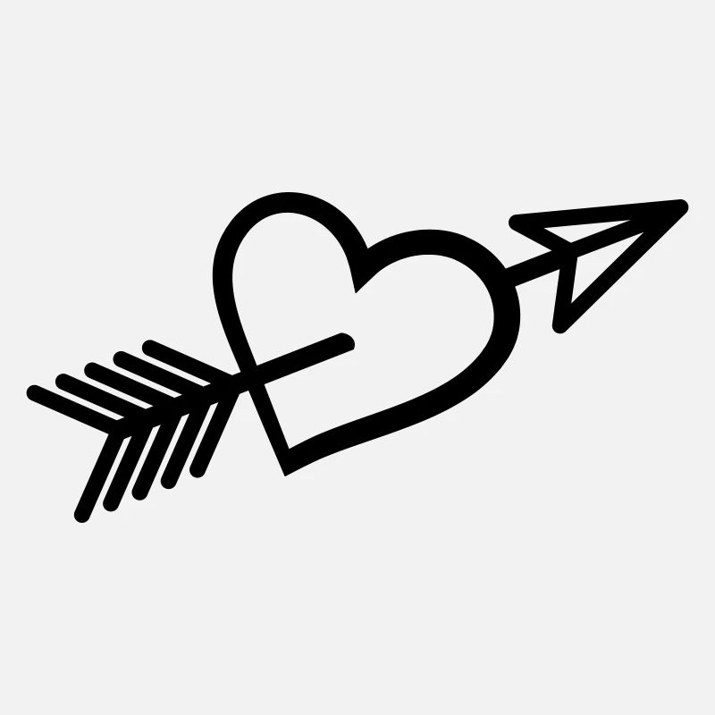 Dans l’amour flèche à travers le cœur