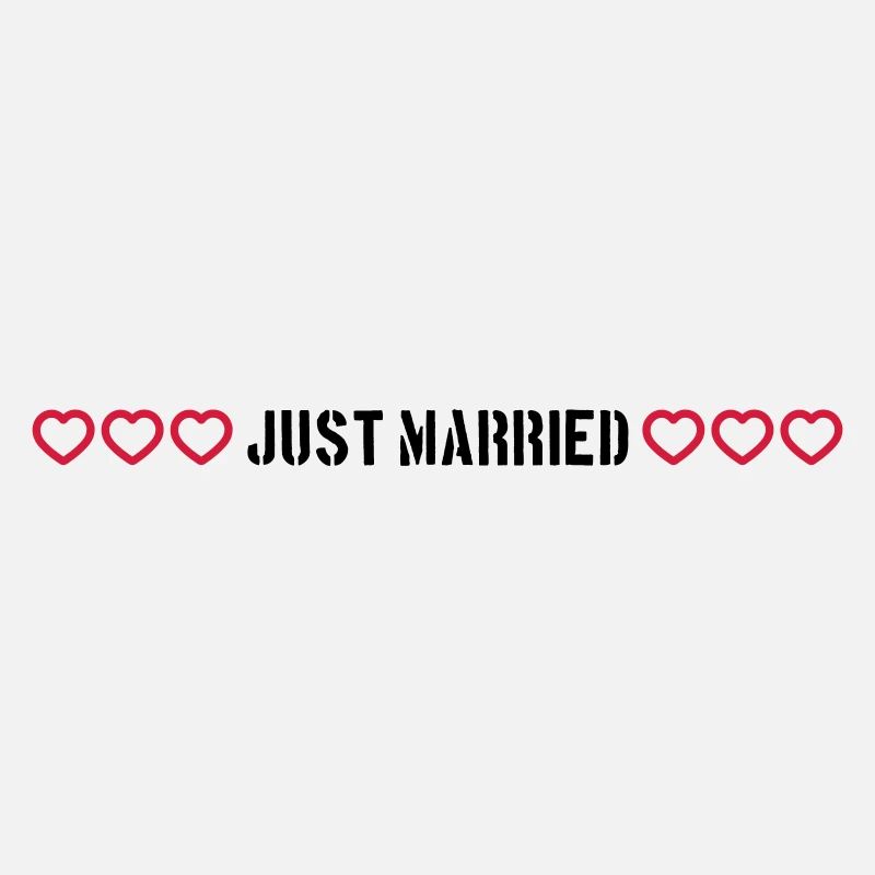 Coeurs de mariage juste mariés