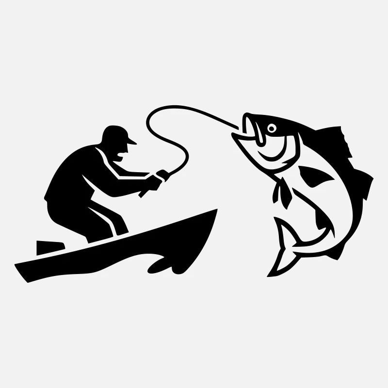Silhouette de poisson pêcheur bateau