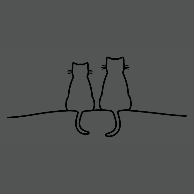 Cats silhouette couple gift idea