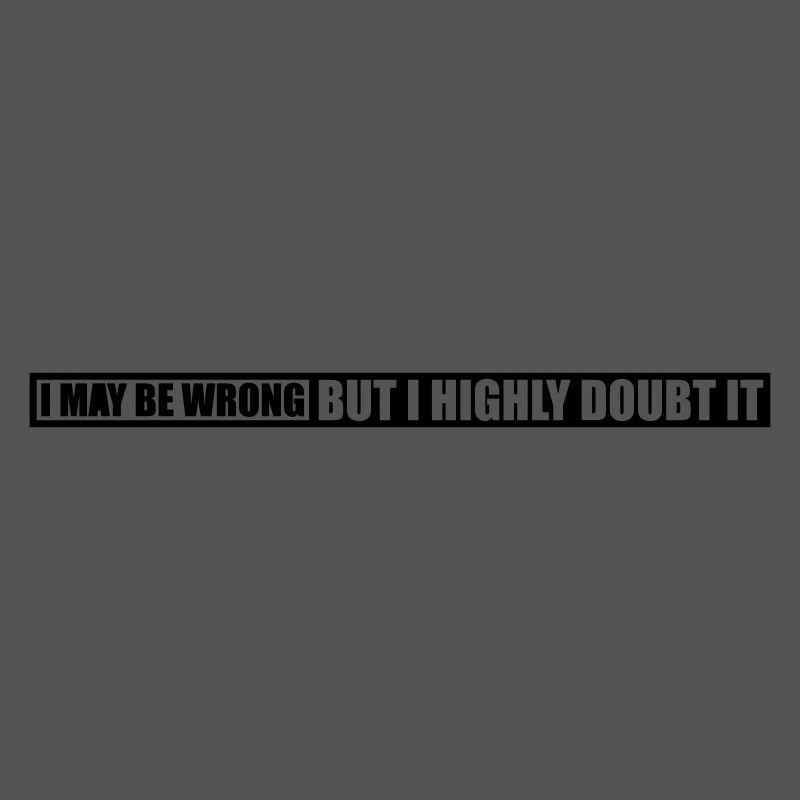I may be wrong
