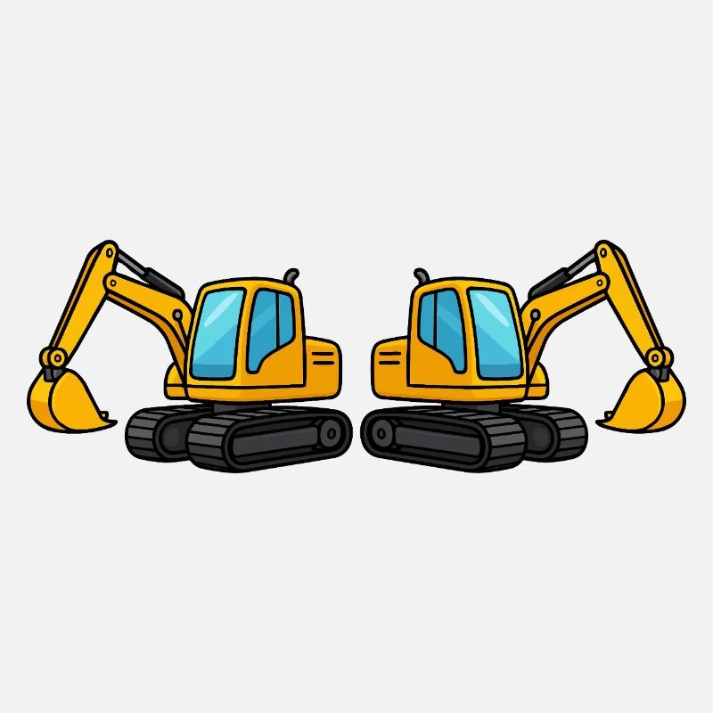 Silhouette de machine de construction double