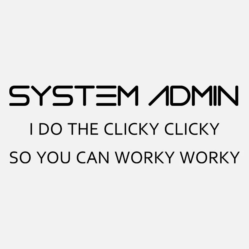 Systemadministratoren machen clicky clicky in schwarz